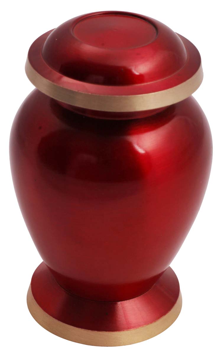 3.5” Red Brass Pet Cremation Urn – Leaf Etching – Hand-Crafted – Solid Urns for Ashes at Wholesale